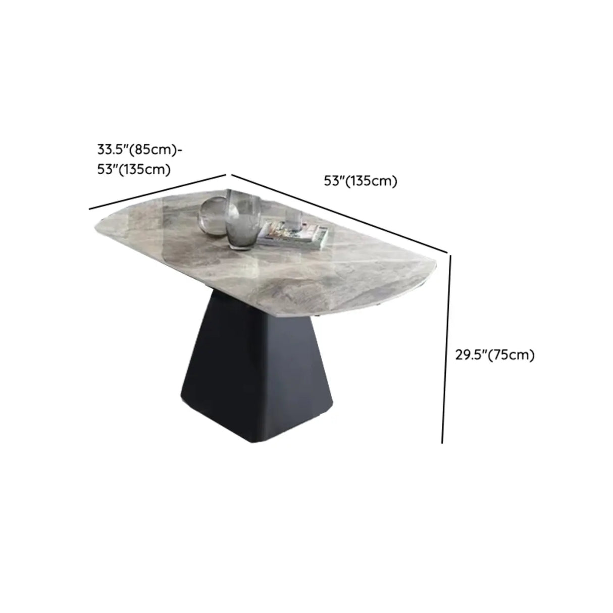 Modern Circular Grey Sintered Stone Extendable Dining Table Image - 14
