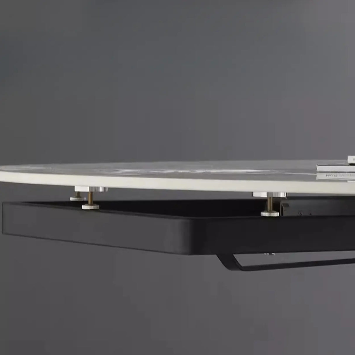 Modern Circular Grey Sintered Stone Extendable Dining Table Image - 9