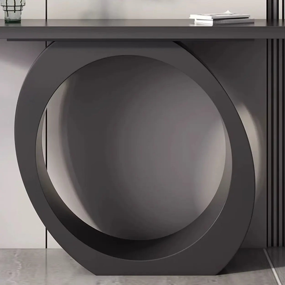 Modern Circular Iron Base Sintered Stone Console Table Image - 10