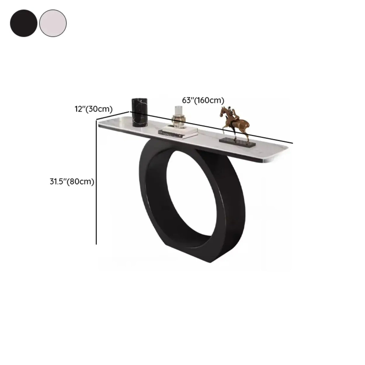 Modern Circular Iron Base Sintered Stone Console Table Image - 18