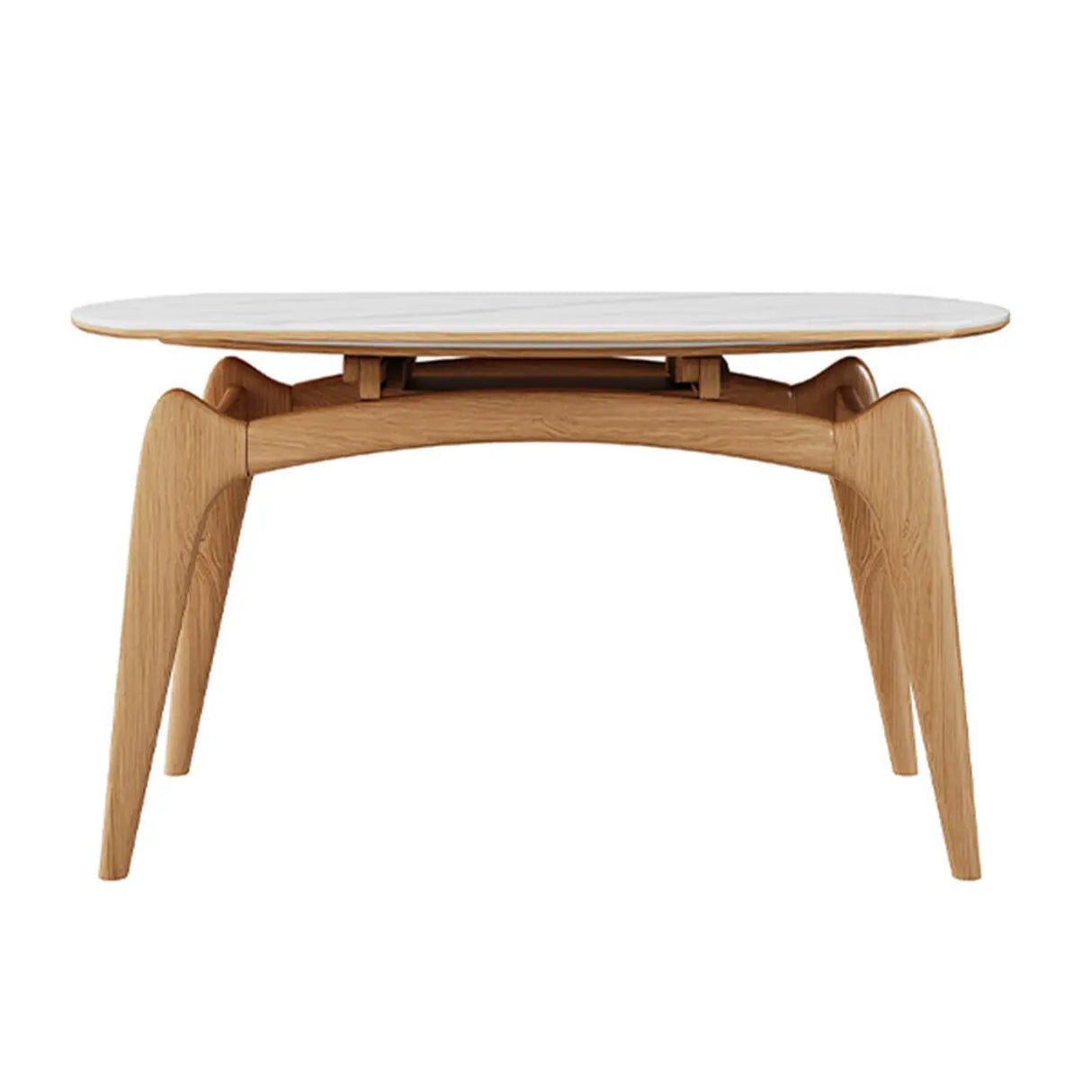 Modern Circular Sintered Stone Extendable Dining Table White Image - 5