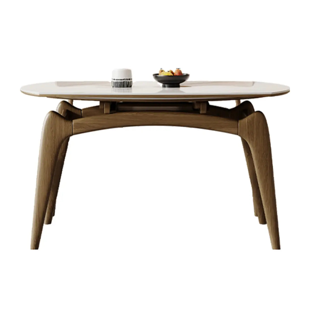 Modern Circular Sintered Stone Extendable Dining Table White Image - 6