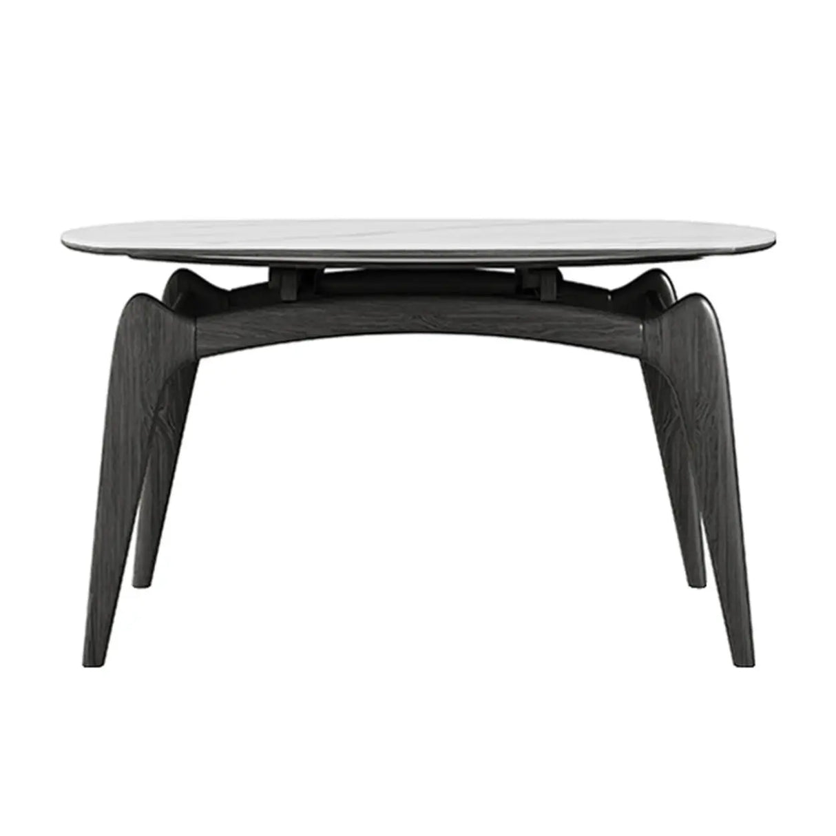 Modern Circular Sintered Stone Extendable Dining Table White Image - 7