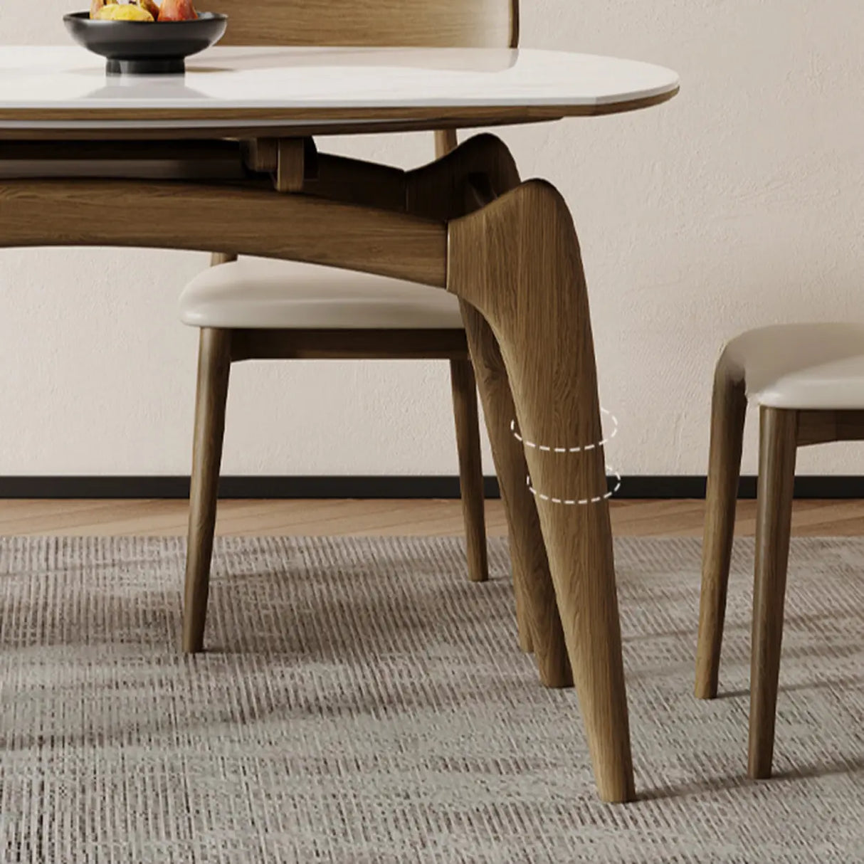 Modern Circular Sintered Stone Extendable Dining Table White Image - 9