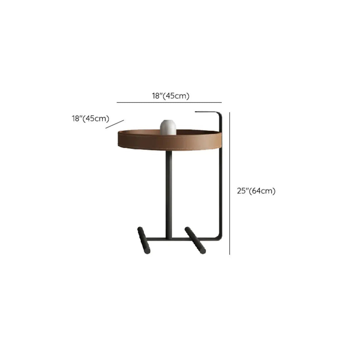 Modern Circular Stone Leather Nesting Coffee Table Image - 19