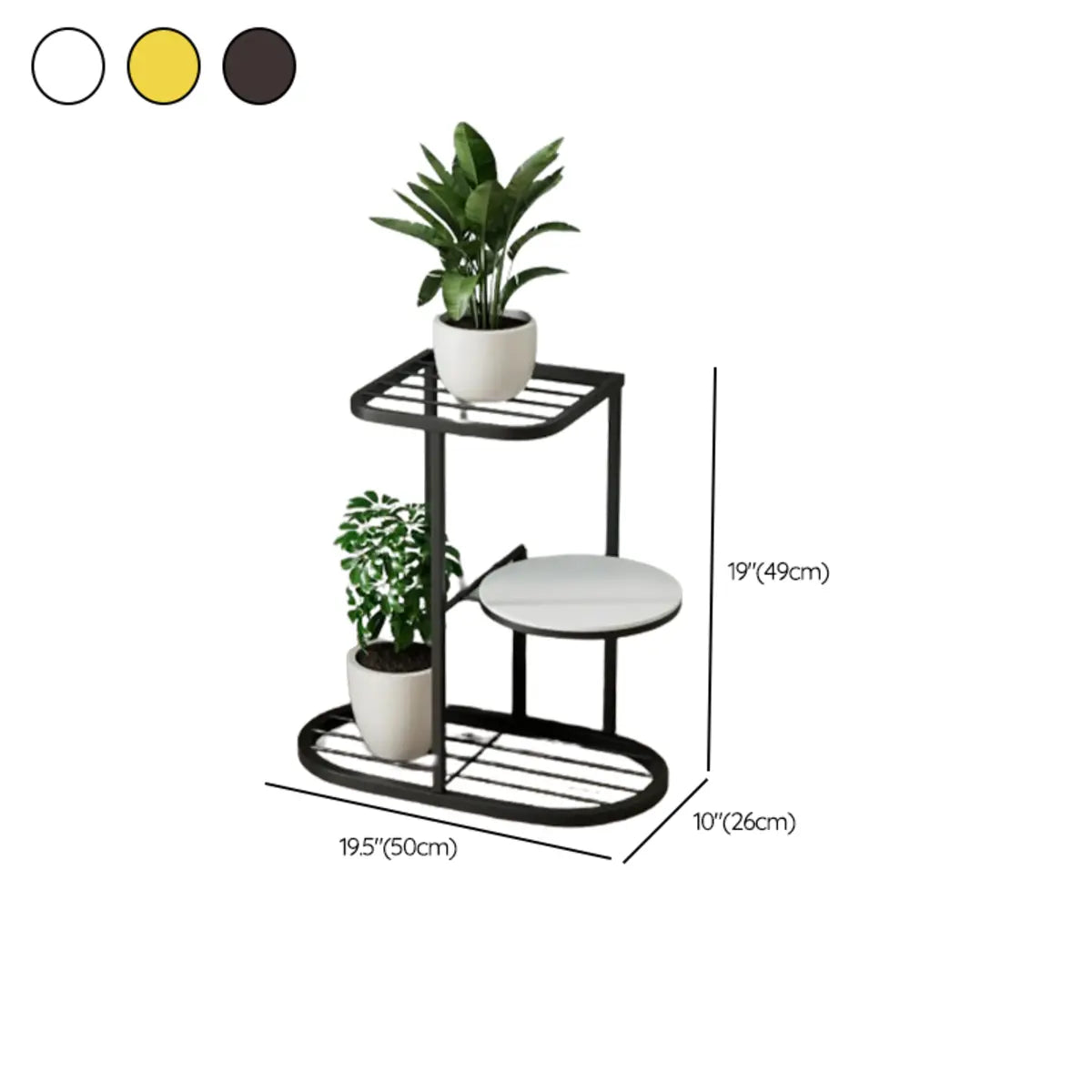 Modern Circular Tray Multi-Tier Metal Floor Plant Stand