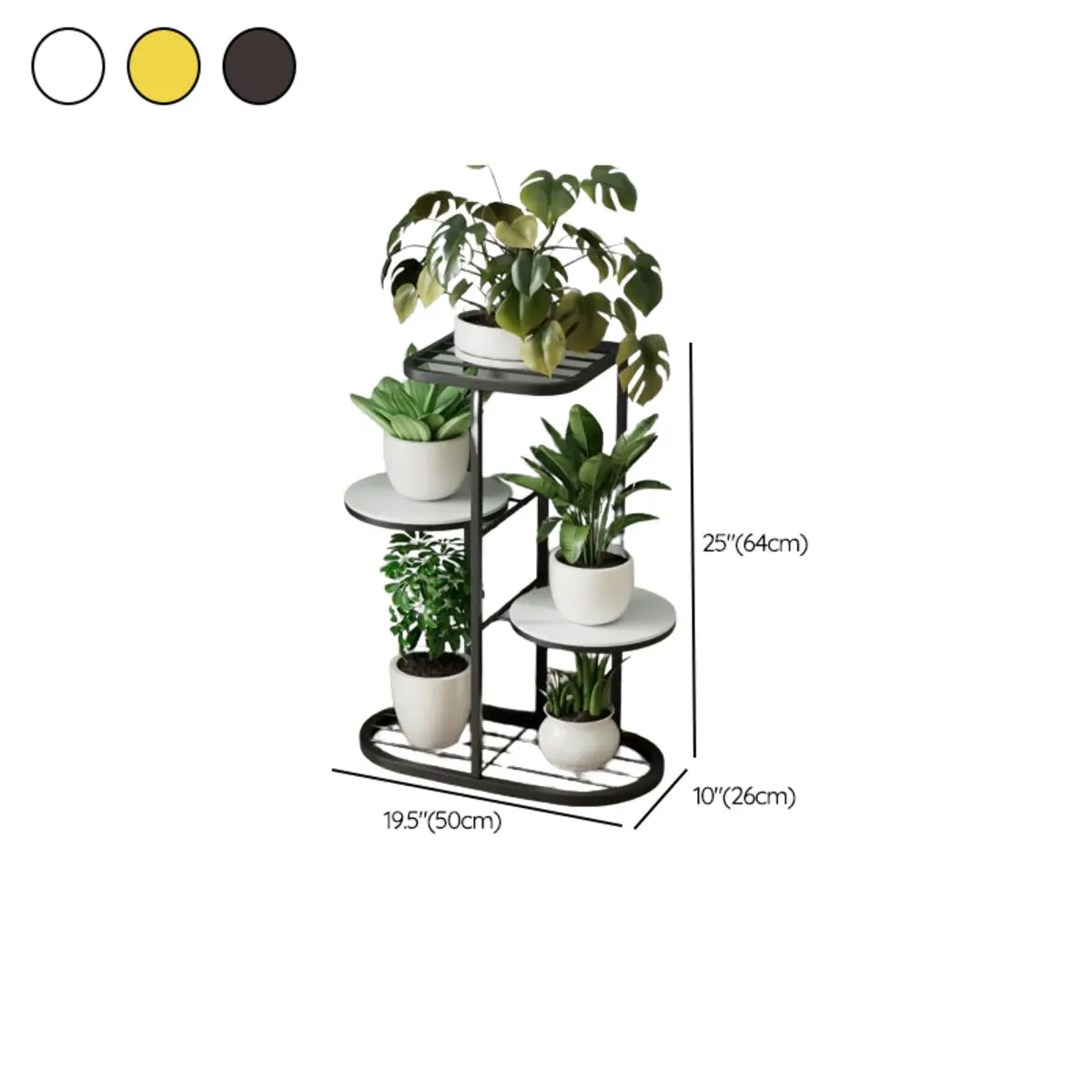 Modern Circular Tray Multi-Tier Metal Floor Plant Stand Image - 24