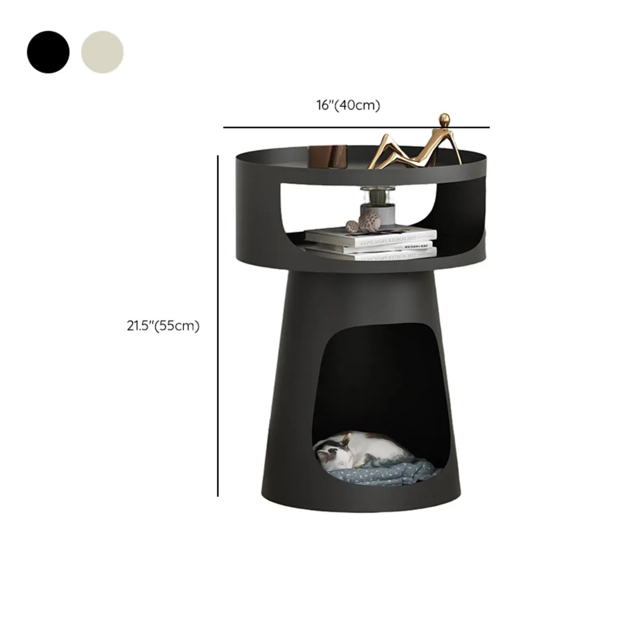 Modern Classic Circular Alloy Pedestal White Side Table