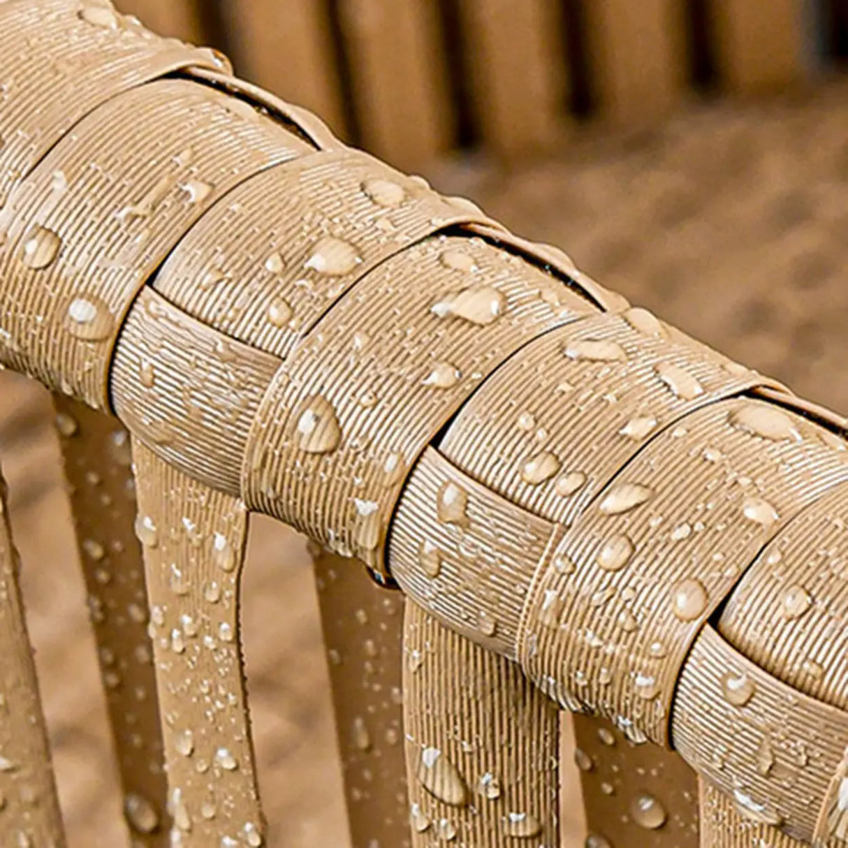 Modern Classicist 2 Chairs Ivory Aluminum Metal Outdoor Arm Chair Image - 2