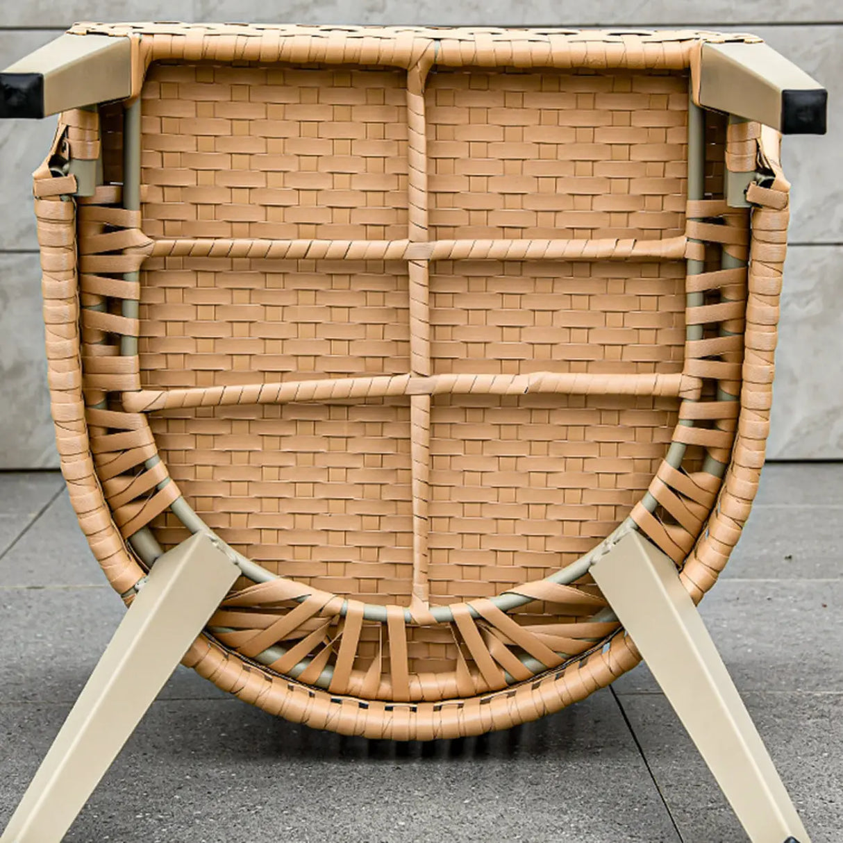 Modern Classicist 2 Chairs Ivory Aluminum Metal Outdoor Arm Chair Image - 6