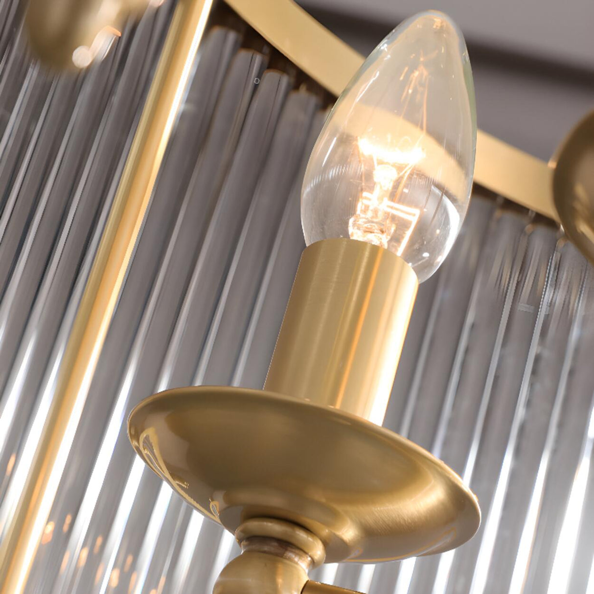 Modern Clear Glass Drum Chandelier, Adjustable Height Image - 15