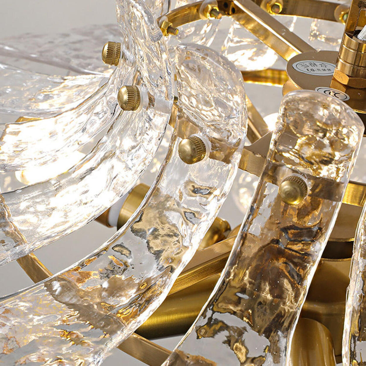 Modern Clear Glass Flower Adjustable Height Chandelier Image - 10