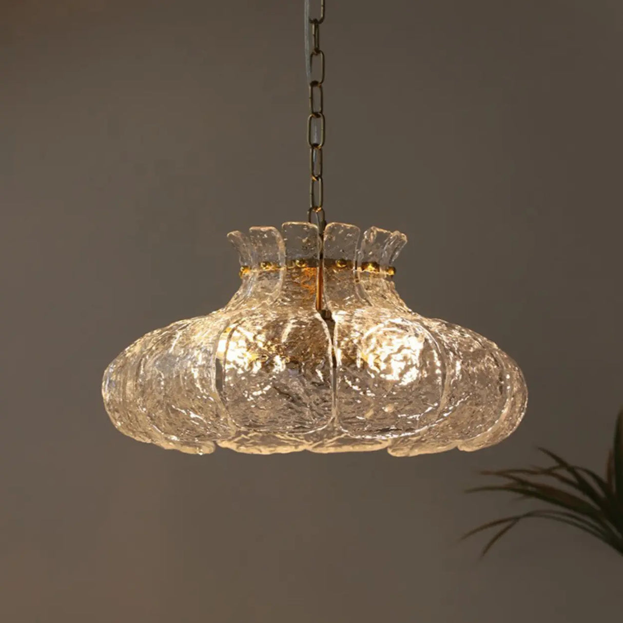 Modern Clear Glass Flower Adjustable Height Chandelier Image - 3