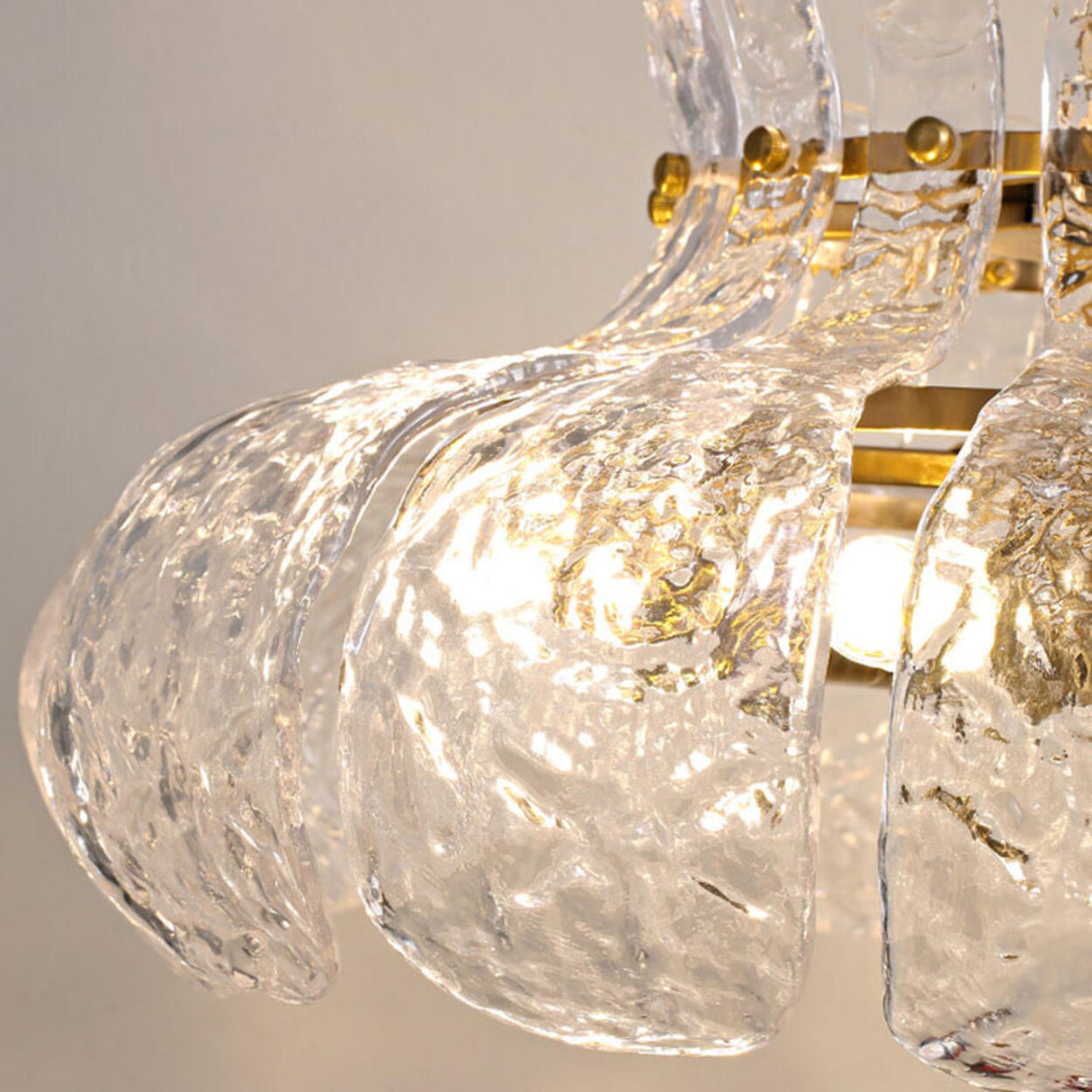 Modern Clear Glass Flower Adjustable Height Chandelier Image - 9