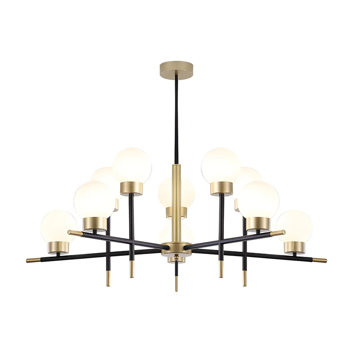 Modern Clear Globe Metal Living Room Chandelier Image - 11