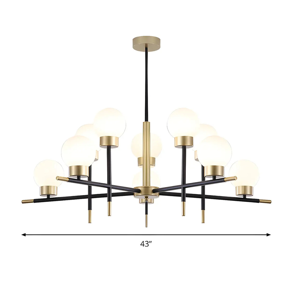 Modern Clear Globe Metal Living Room Chandelier