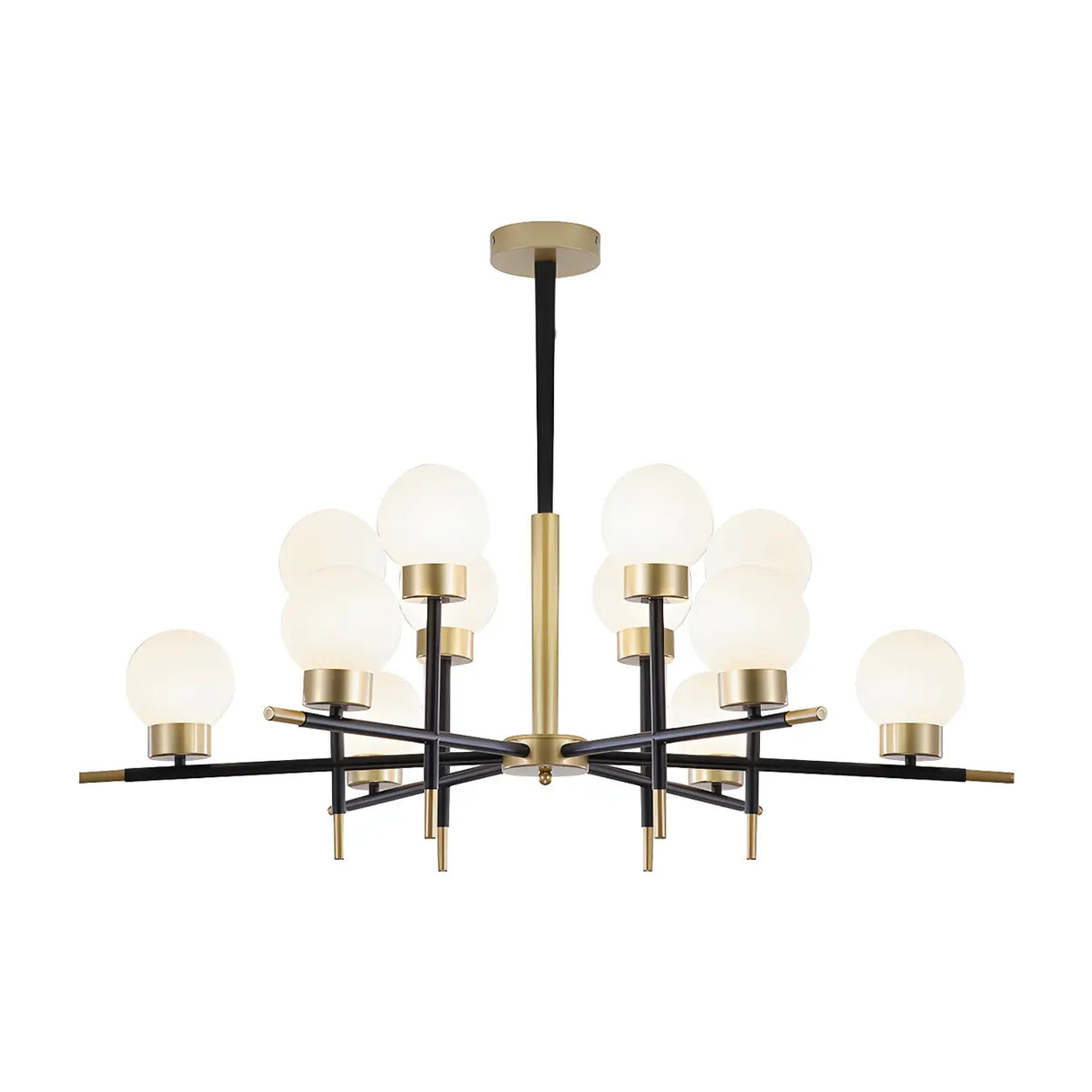 Modern Clear Globe Metal Living Room Chandelier Image - 3