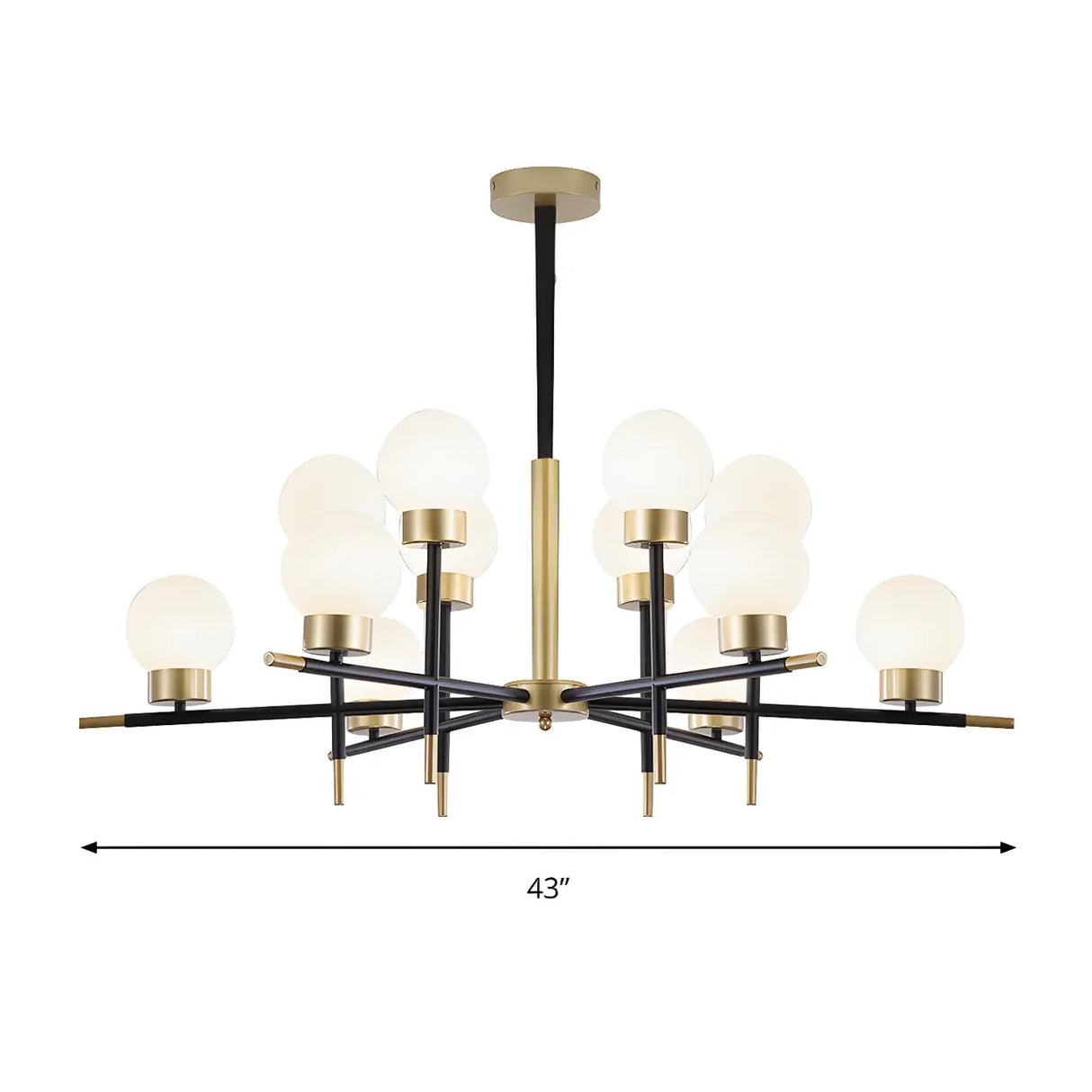 Modern Clear Globe Metal Living Room Chandelier Image - 4