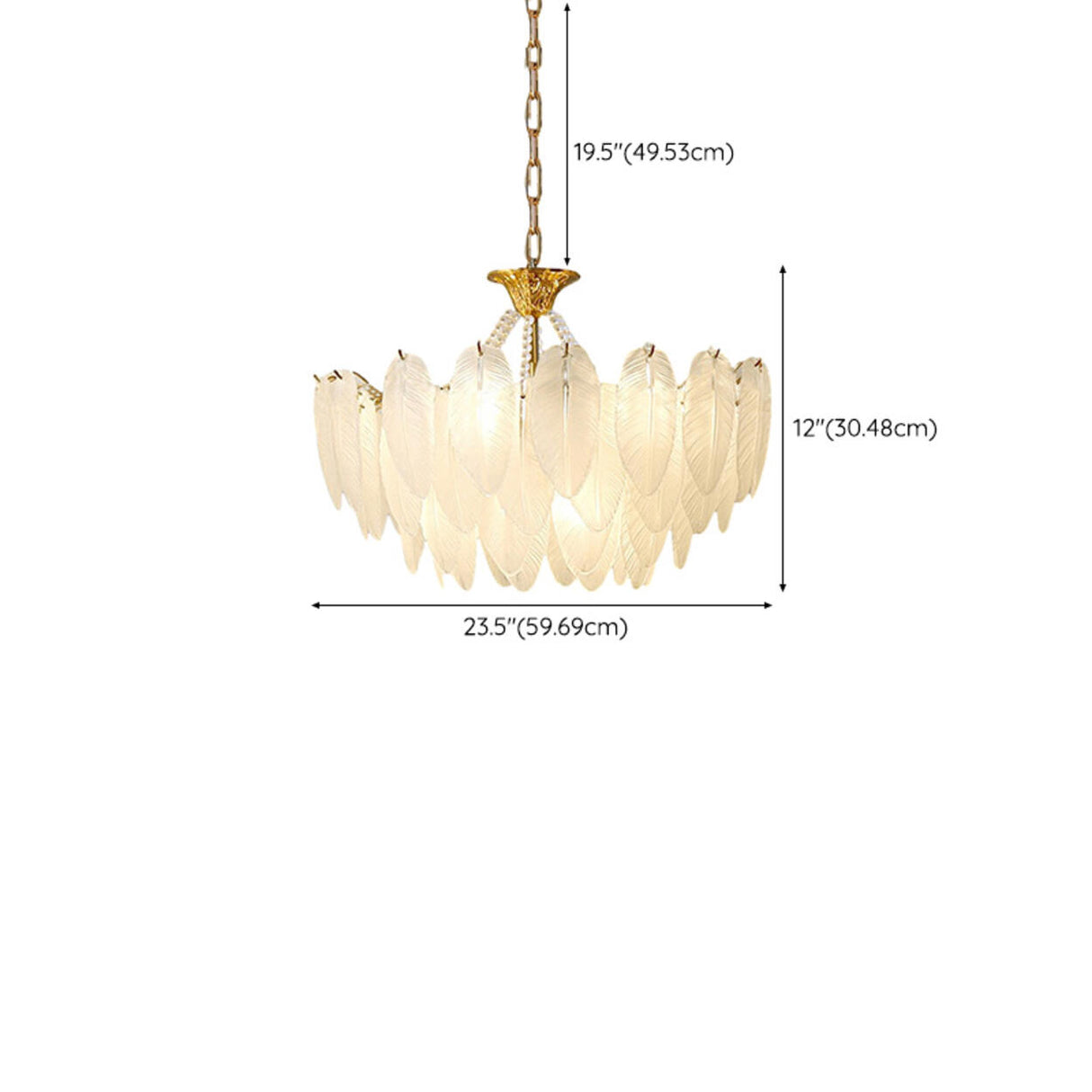 Modern Clear Leaf Chandelier with Pearl Accents Image - 16