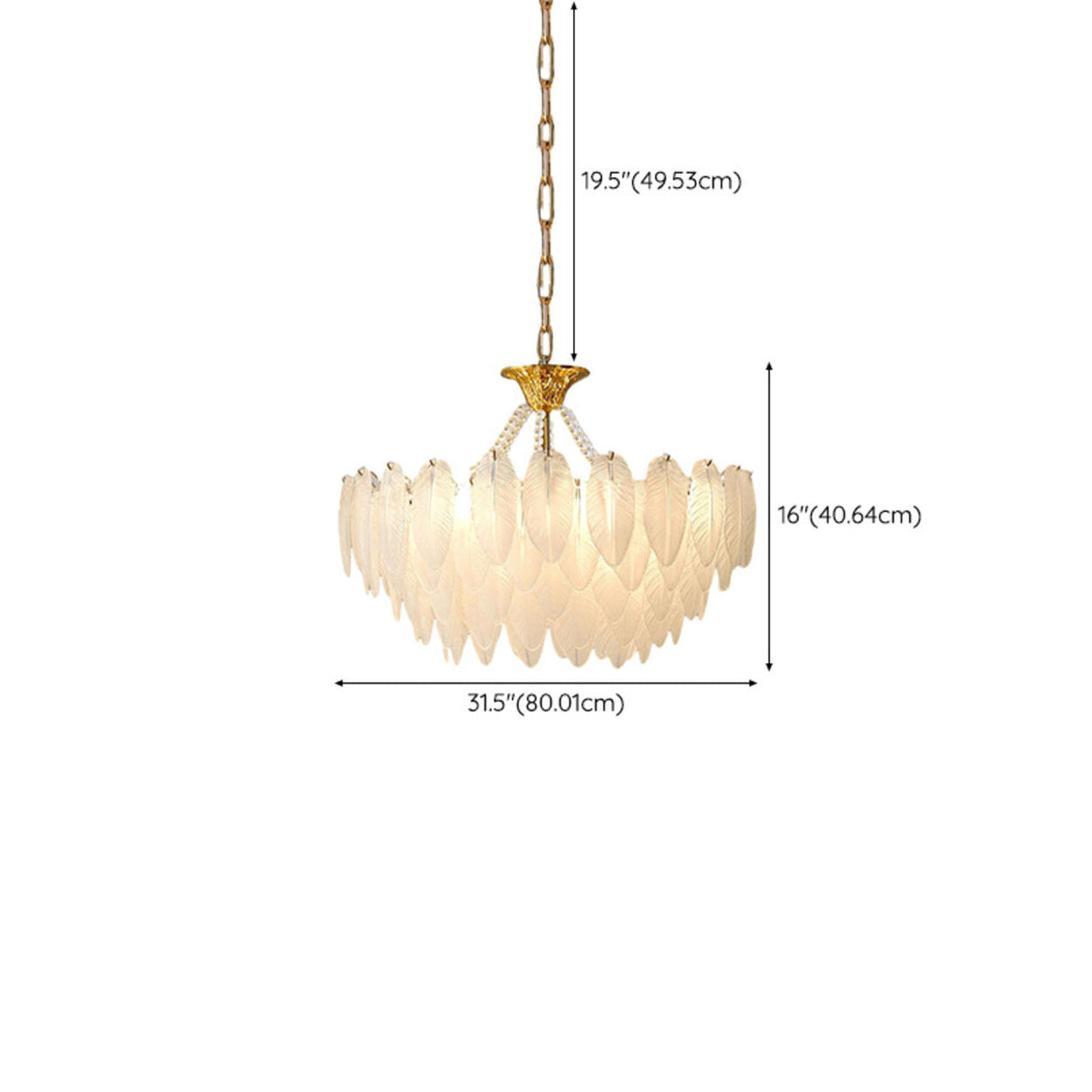 Modern Clear Leaf Chandelier with Pearl Accents Image - 18