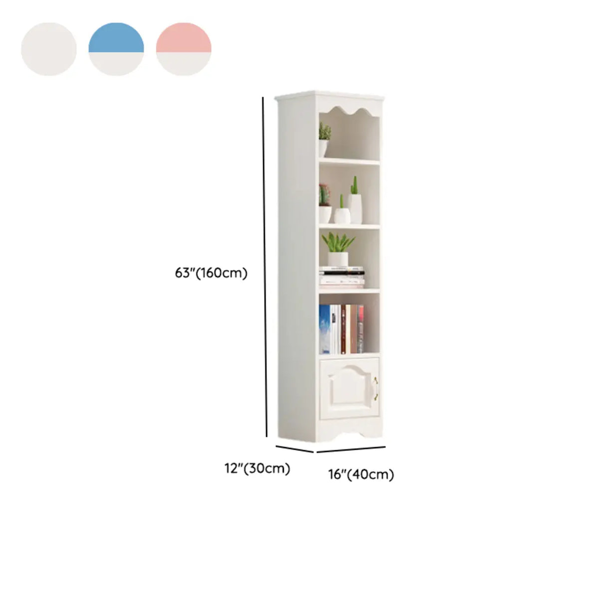 Modern Closed Back Wood Narrow Organizer Kids' Bookcase Image - 33