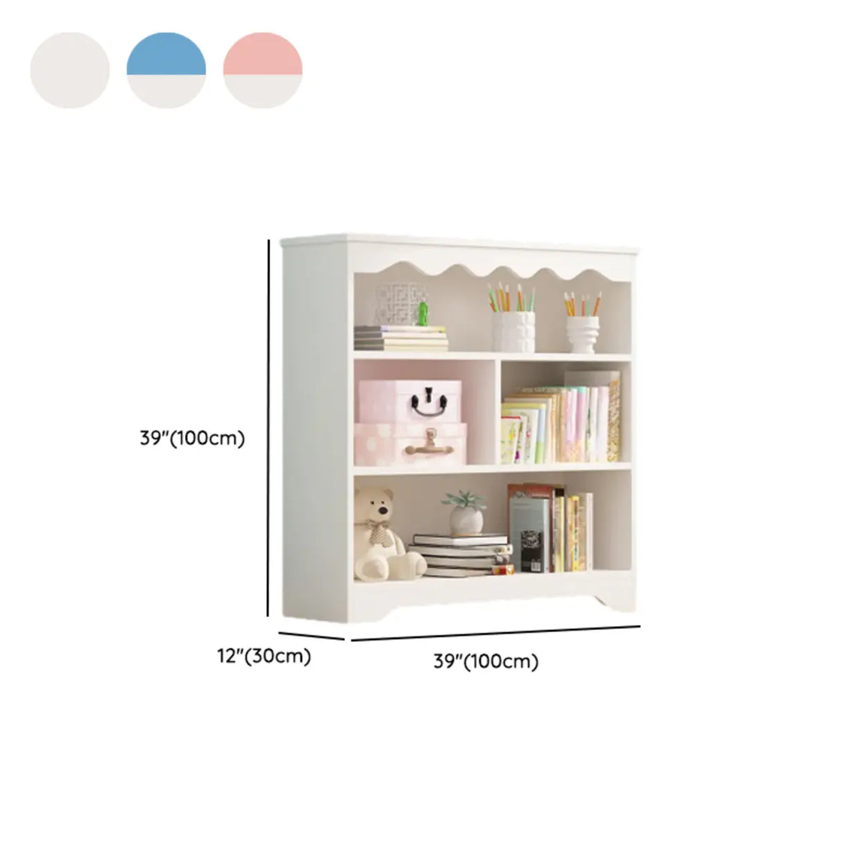 Modern Closed Back Wood Narrow Organizer Kids' Bookcase Image - 34