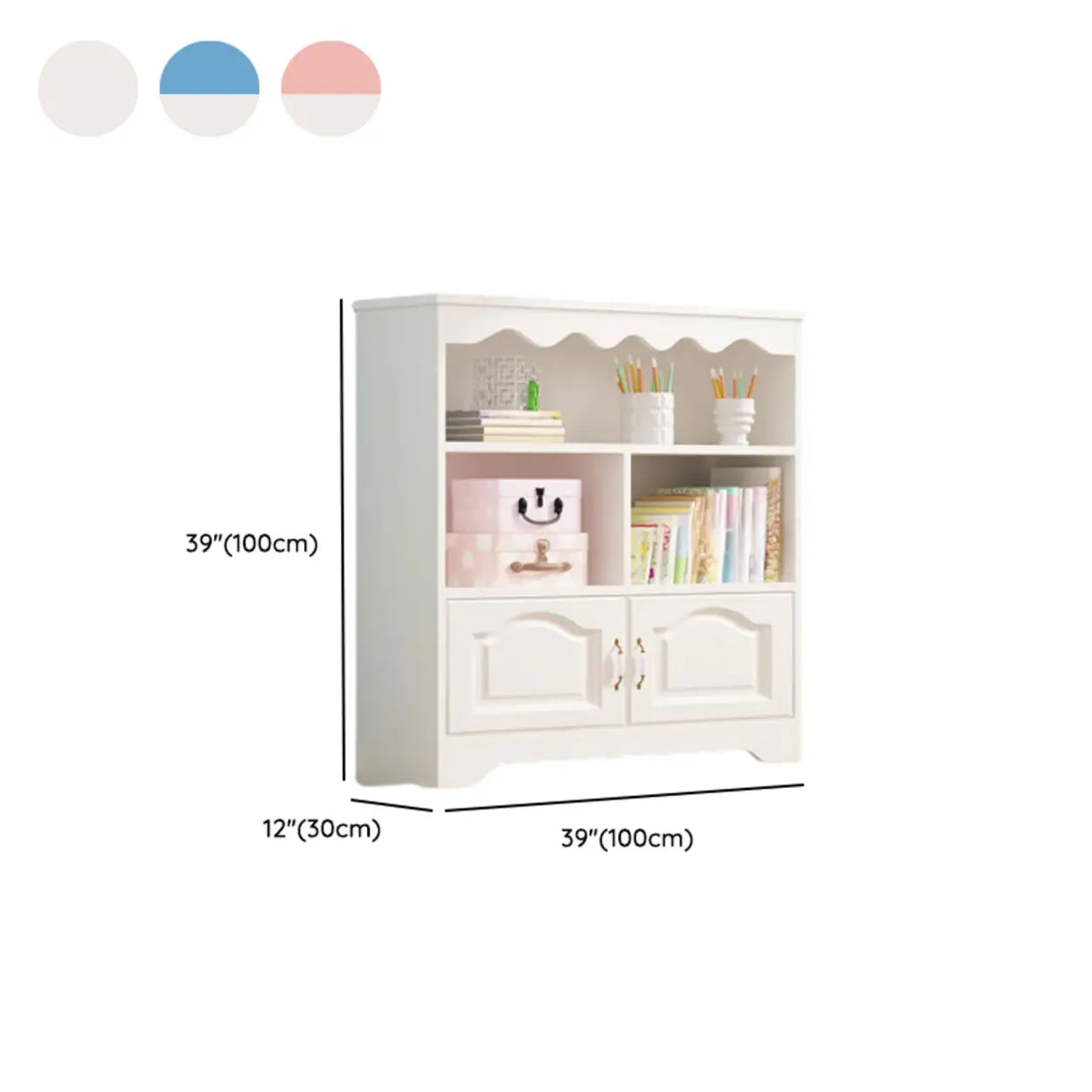 Modern Closed Back Wood Narrow Organizer Kids' Bookcase Image - 35