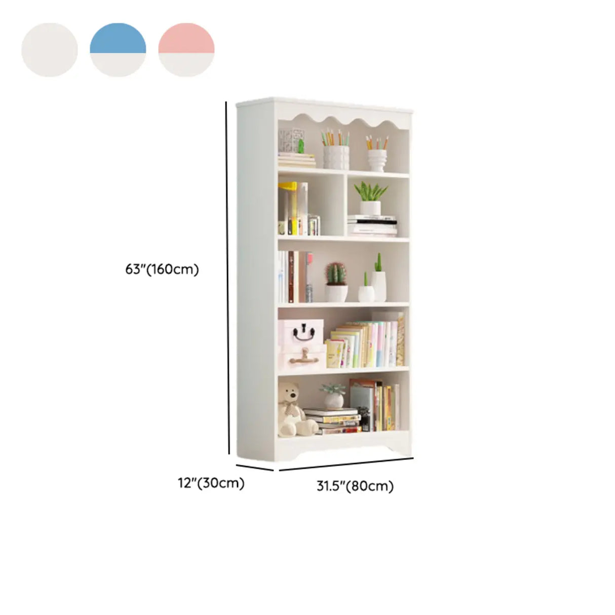 Modern Closed Back Wood Narrow Organizer Kids' Bookcase Image - 36