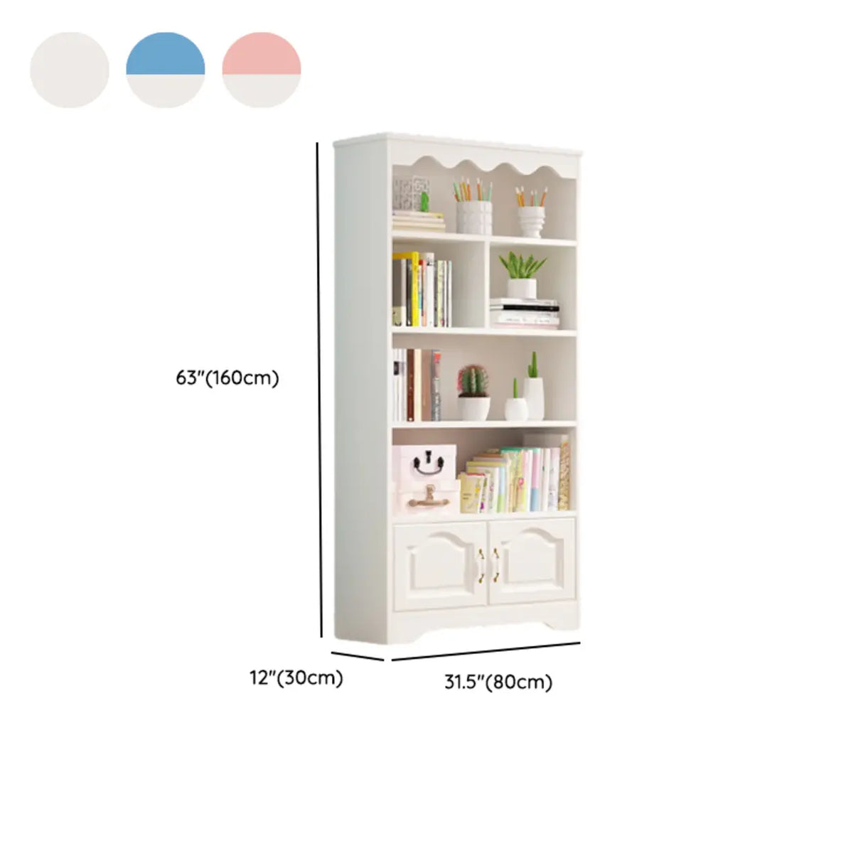 Modern Closed Back Wood Narrow Organizer Kids' Bookcase Image - 37