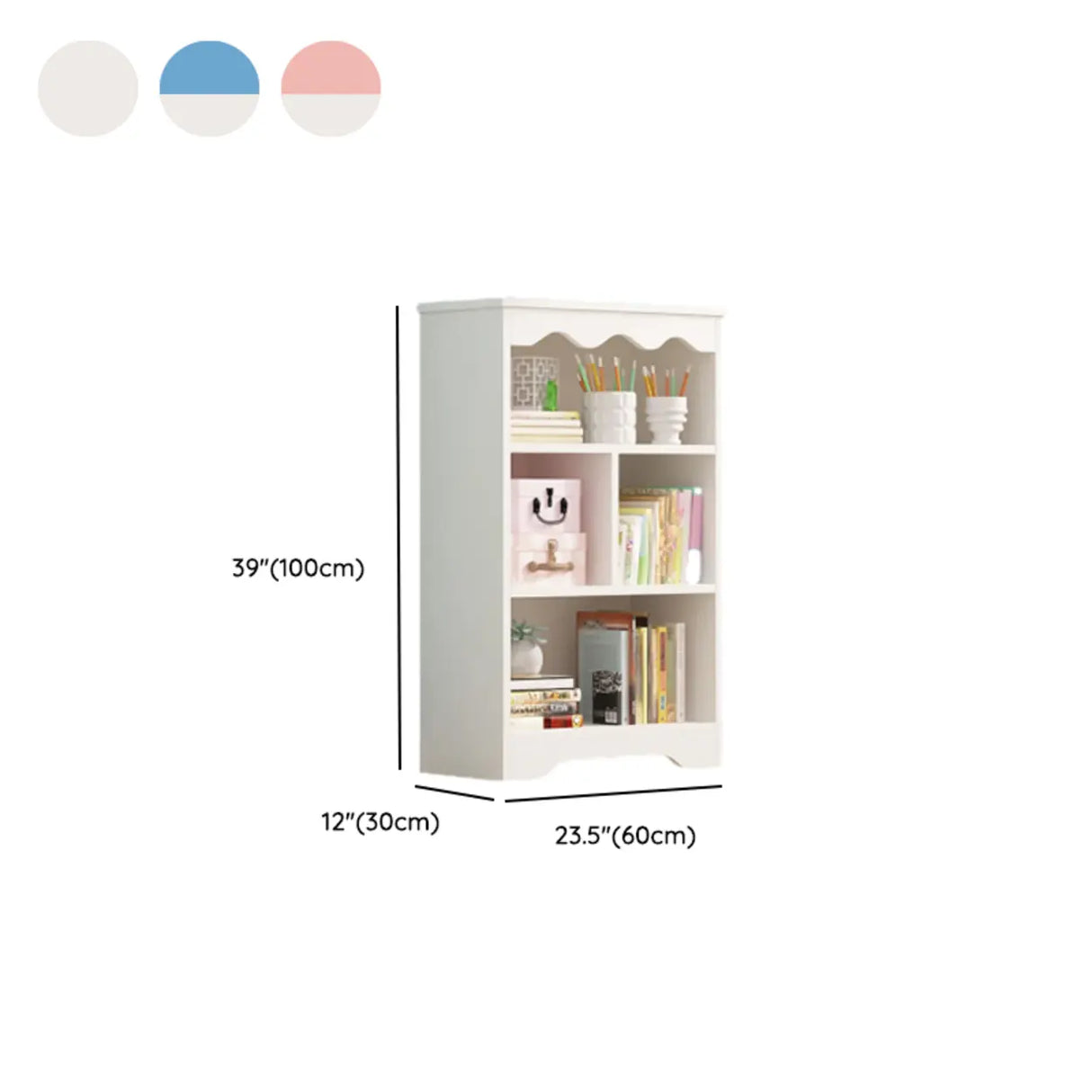 Modern Closed Back Wood Narrow Organizer Kids' Bookcase Image - 38