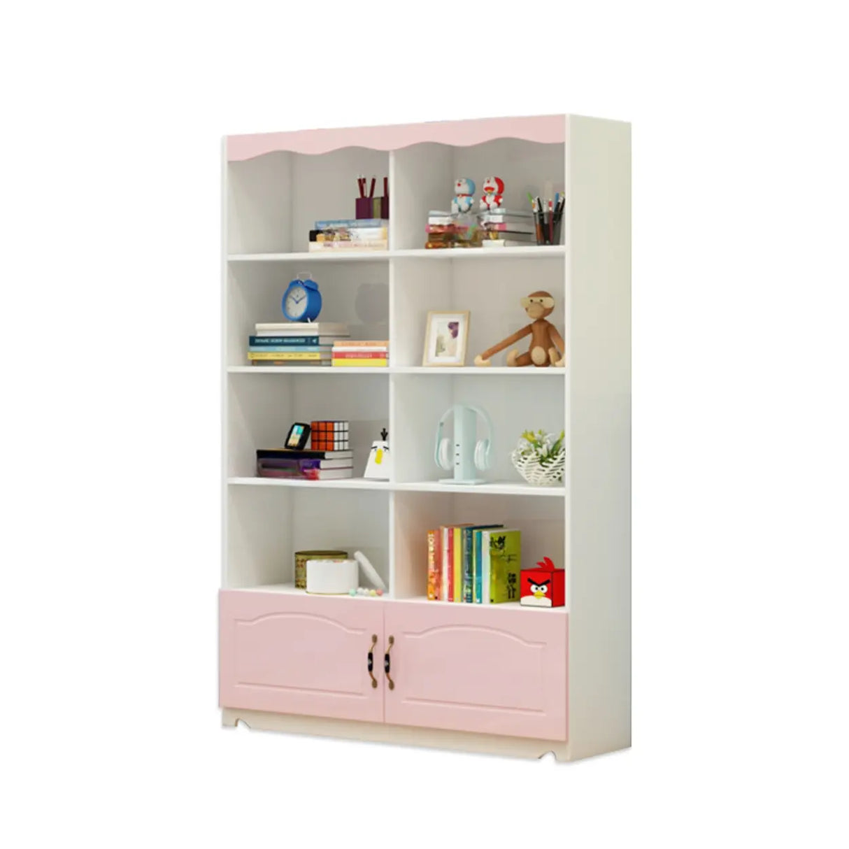 Modern Closed Back Wood Narrow Organizer Kids' Bookcase Image - 9