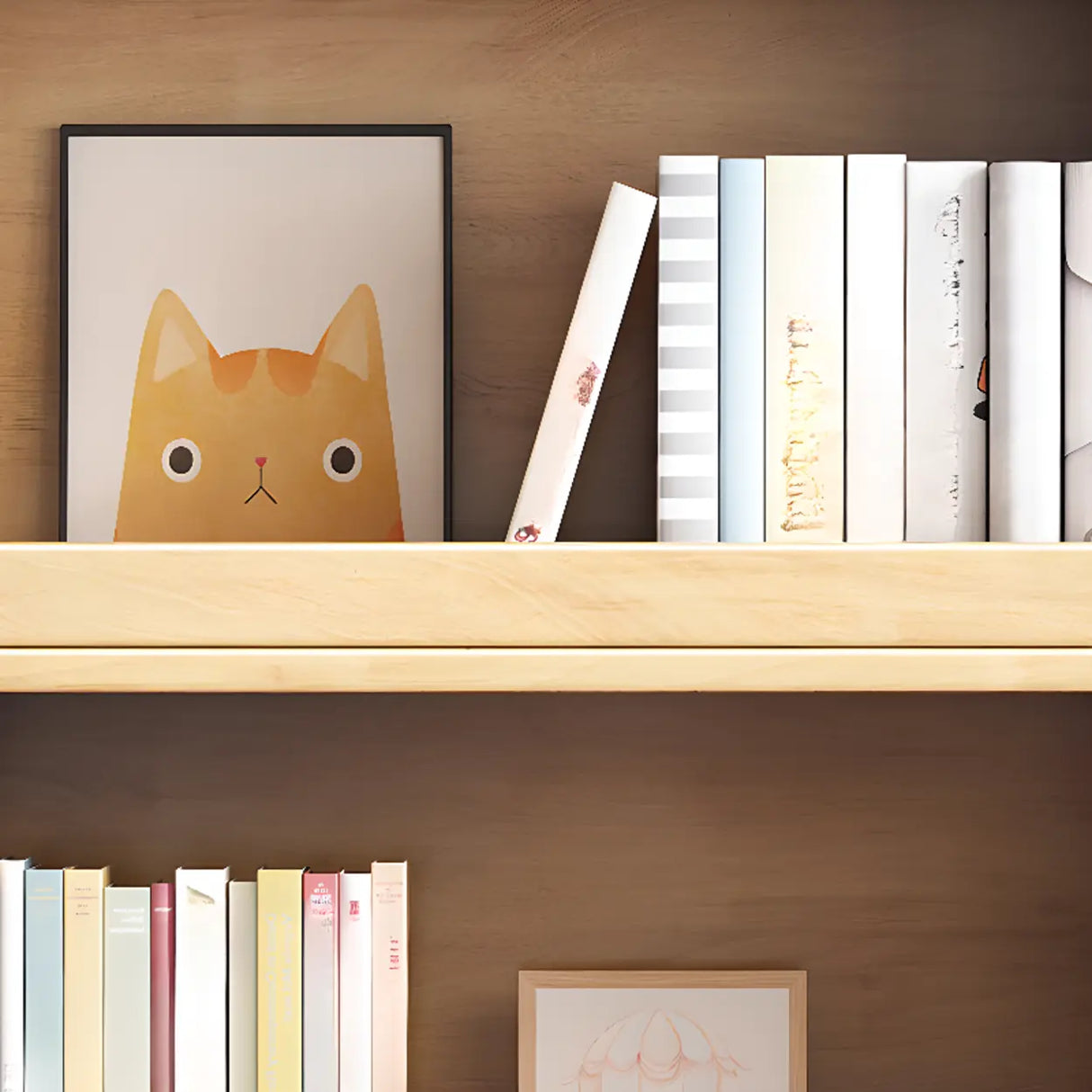 Modern Closed Square 3-Shelf Wood Organizer Bookcase Image - 6