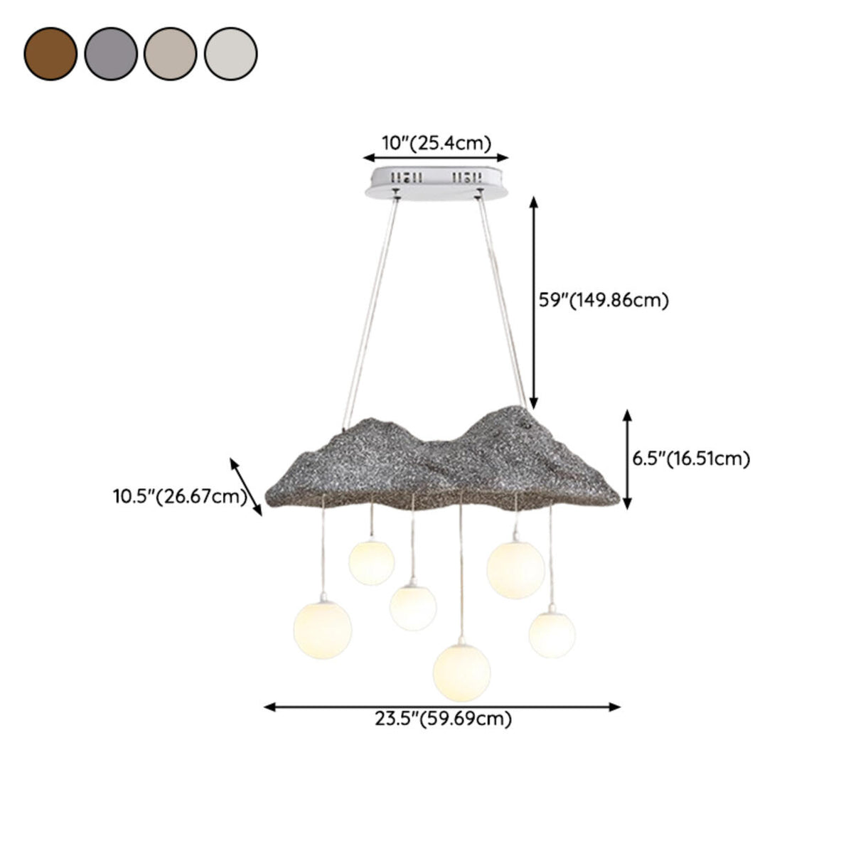 Modern Cloud and Hanging Globe Island Pendant Light