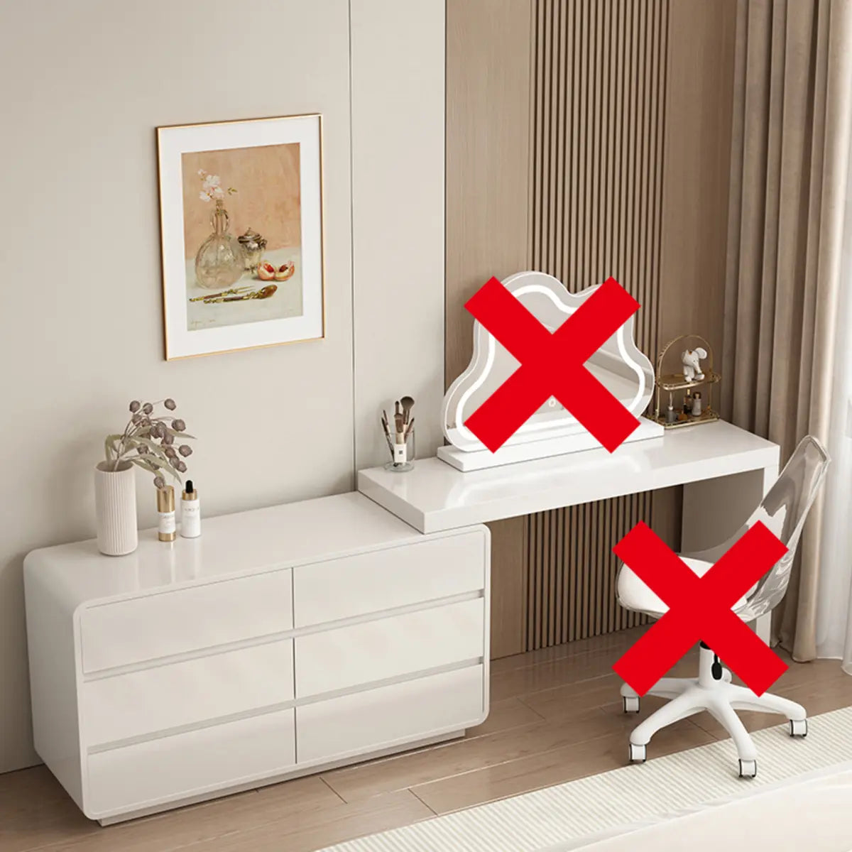 Modern Cloud-shaped Mirror Polymer LED White Makeup Vanity Image - 2