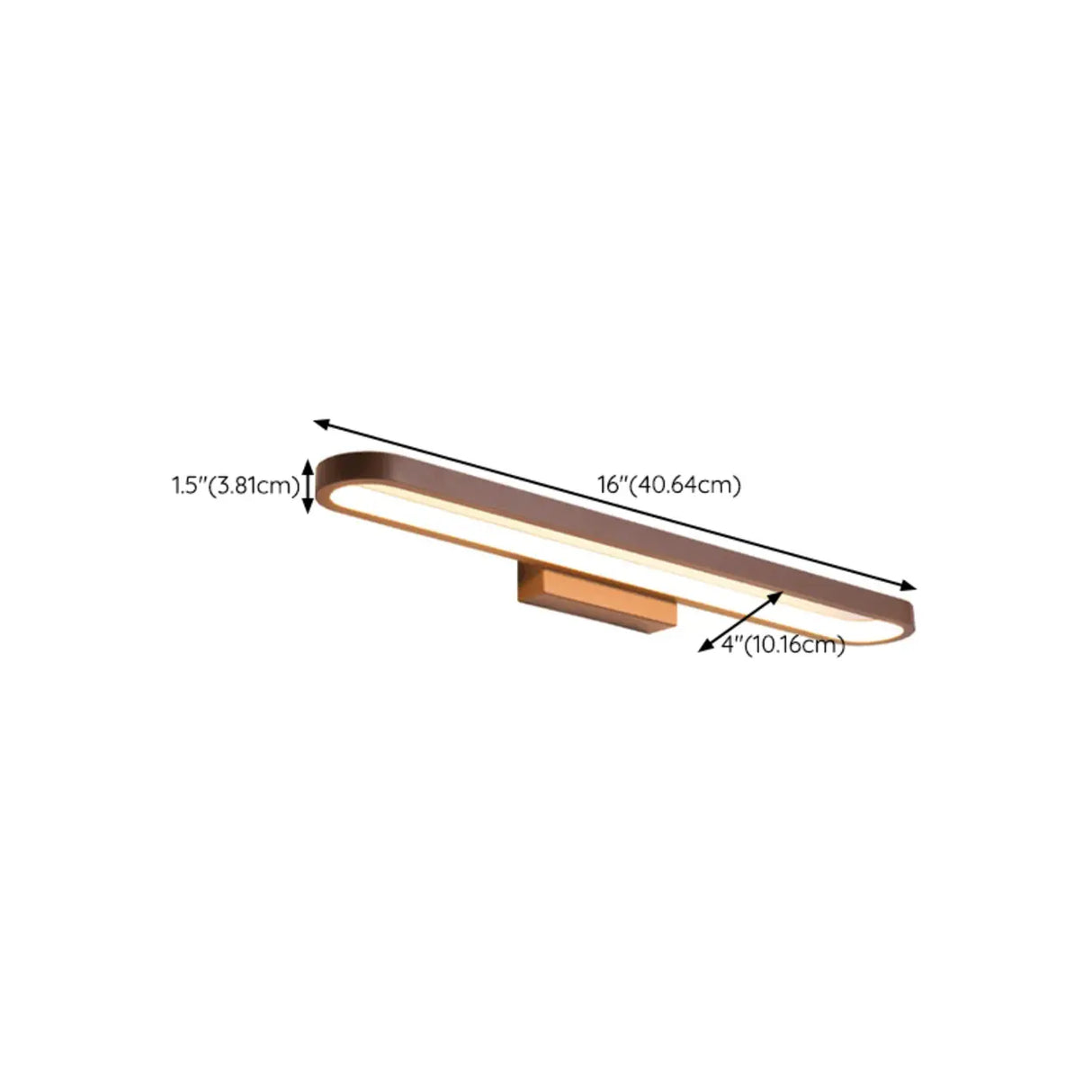 Modern Coffee Curved LED Bathroom Vanity Light