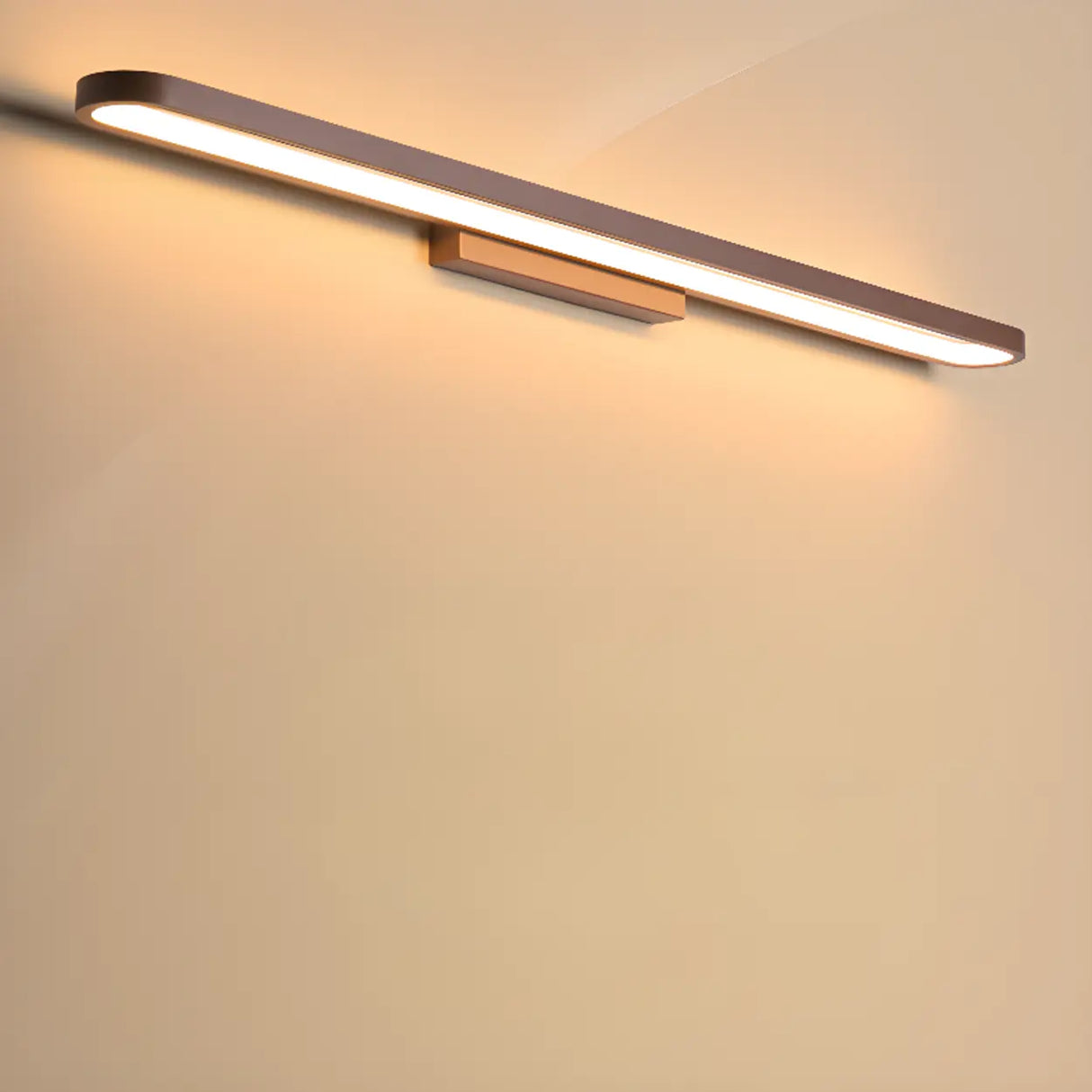 Modern Coffee Curved LED Bathroom Vanity Light Image - 9