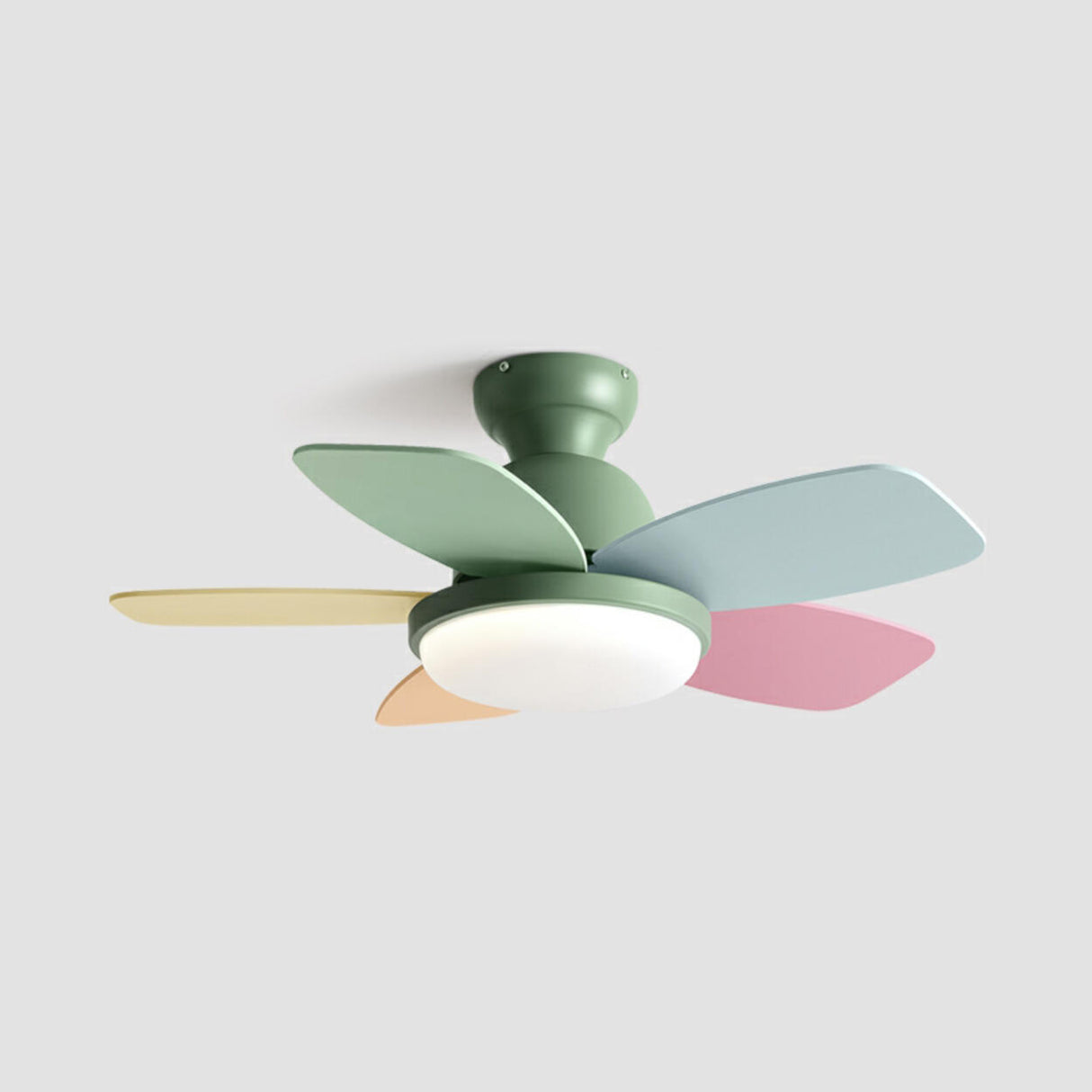 Modern Colorful 5 Wood Blades Ceiling Fan Light Image - 14