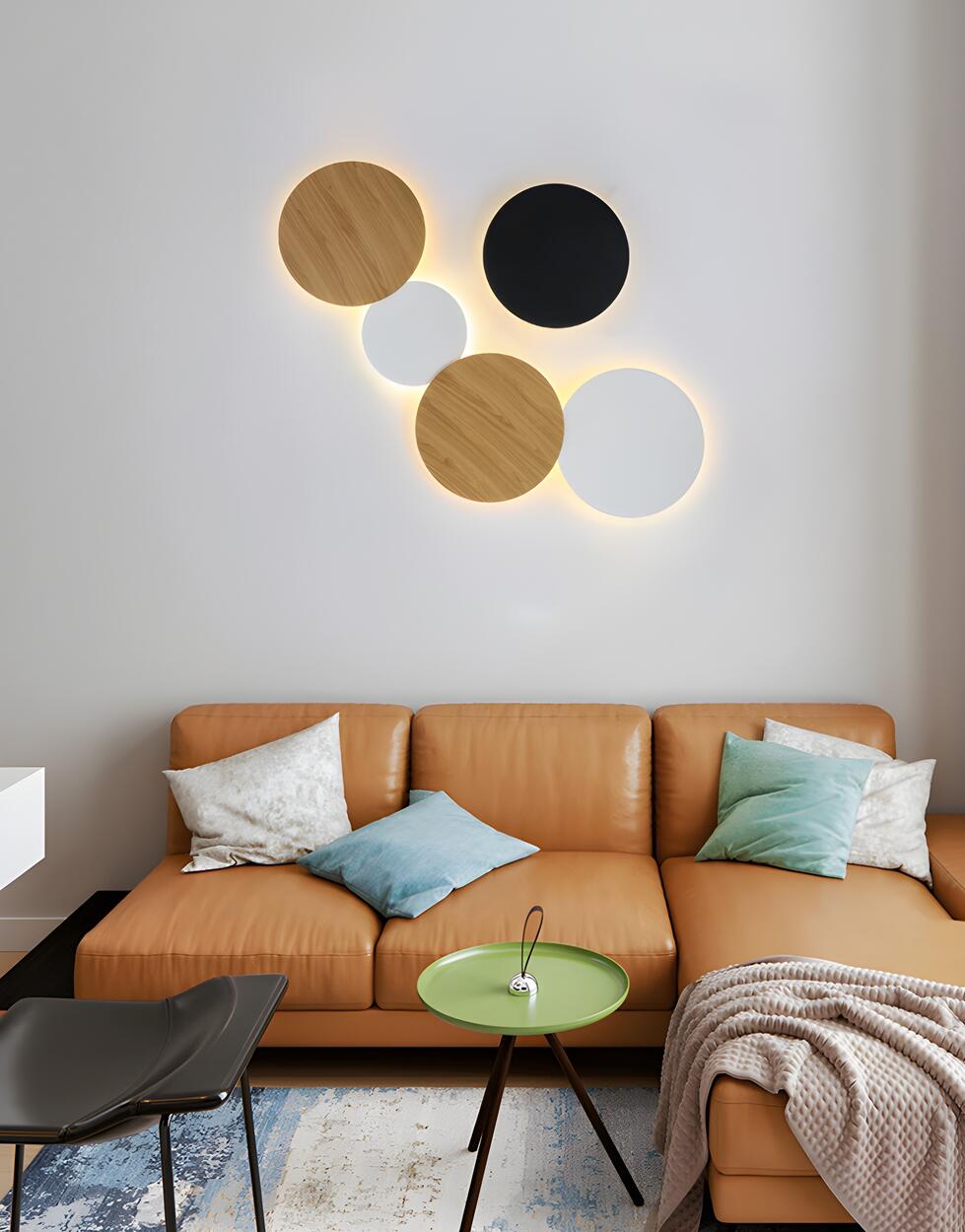 Modern Colorful Circle Metal Bedroom Wall Sconce Image - 18