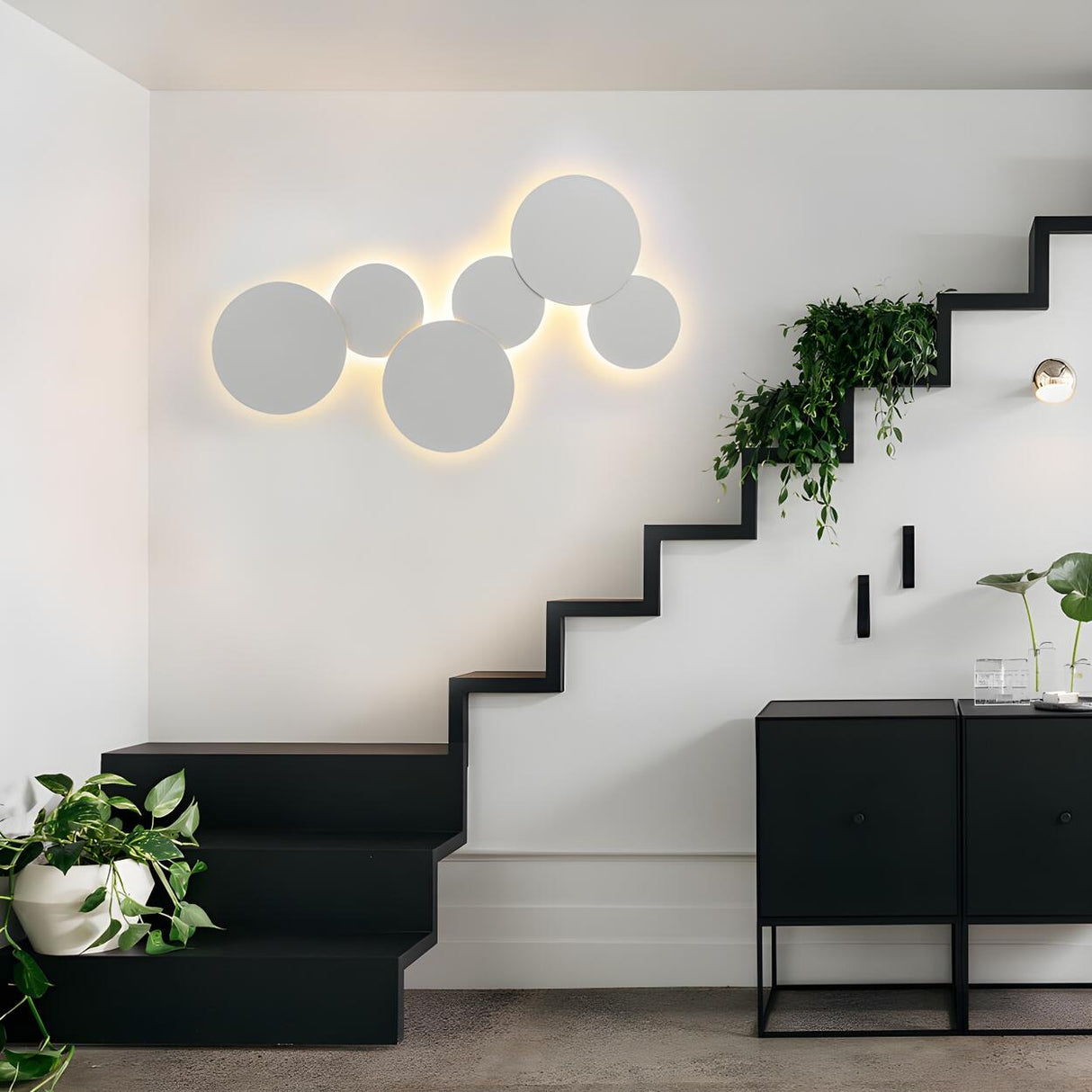 Modern Colorful Circle Metal Bedroom Wall Sconce Image - 4