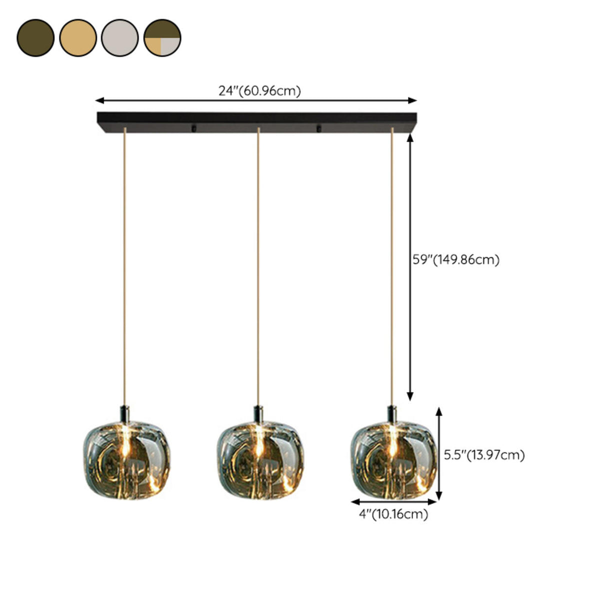 Modern Colorful Cube Mirrored Glass Pendant Light Image - 23