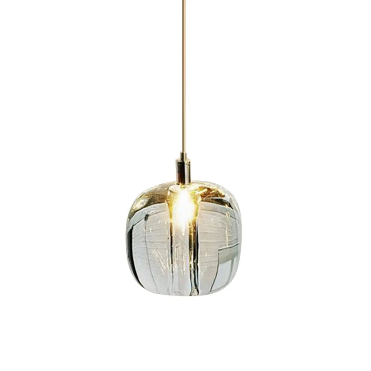 Modern Colorful Cube Mirrored Glass Pendant Light Image - 4