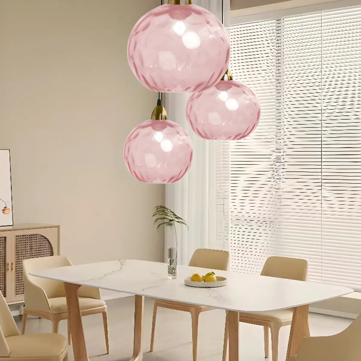 Modern Colorful Glass Globe Ball Cluster Pendant Light Image - 5