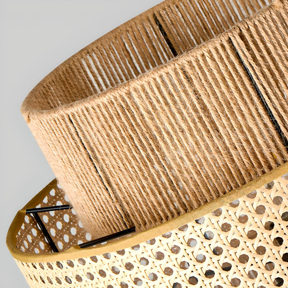 Modern Column Cylinder Rope Pendant Light Adjustable Height Image - 8