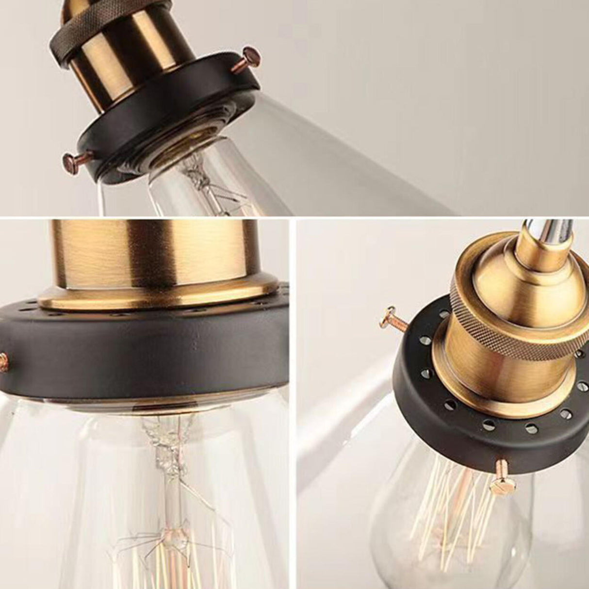 Modern Cone Clear Glass Pendant Lights Adjustable Cord Image - 21