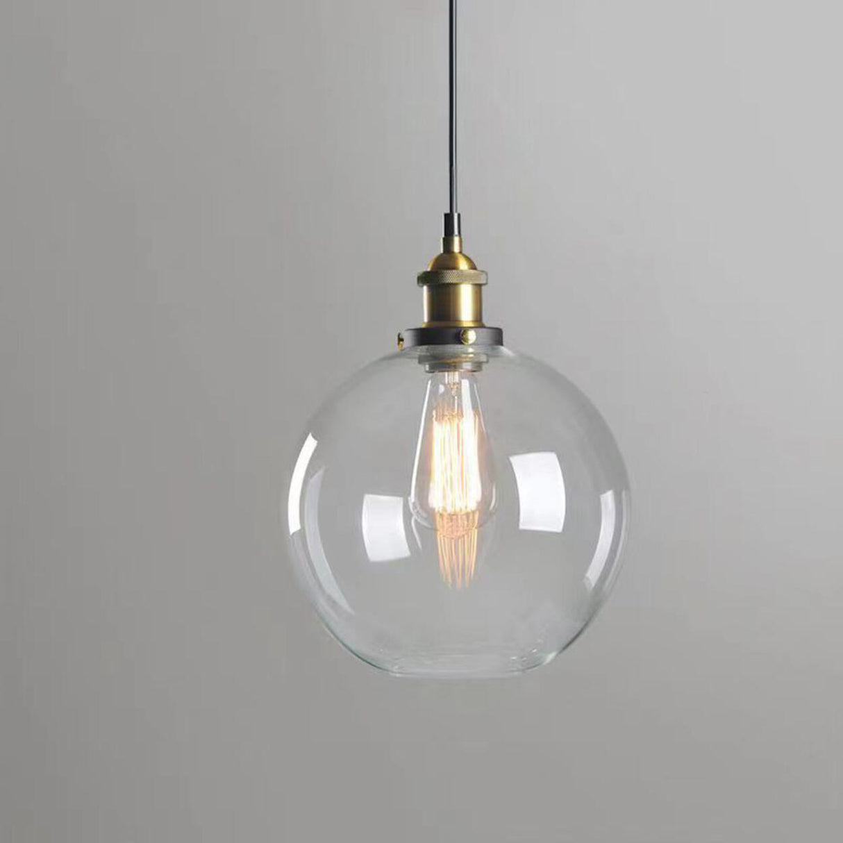 Modern Cone Clear Glass Pendant Lights Adjustable Cord Image - 29