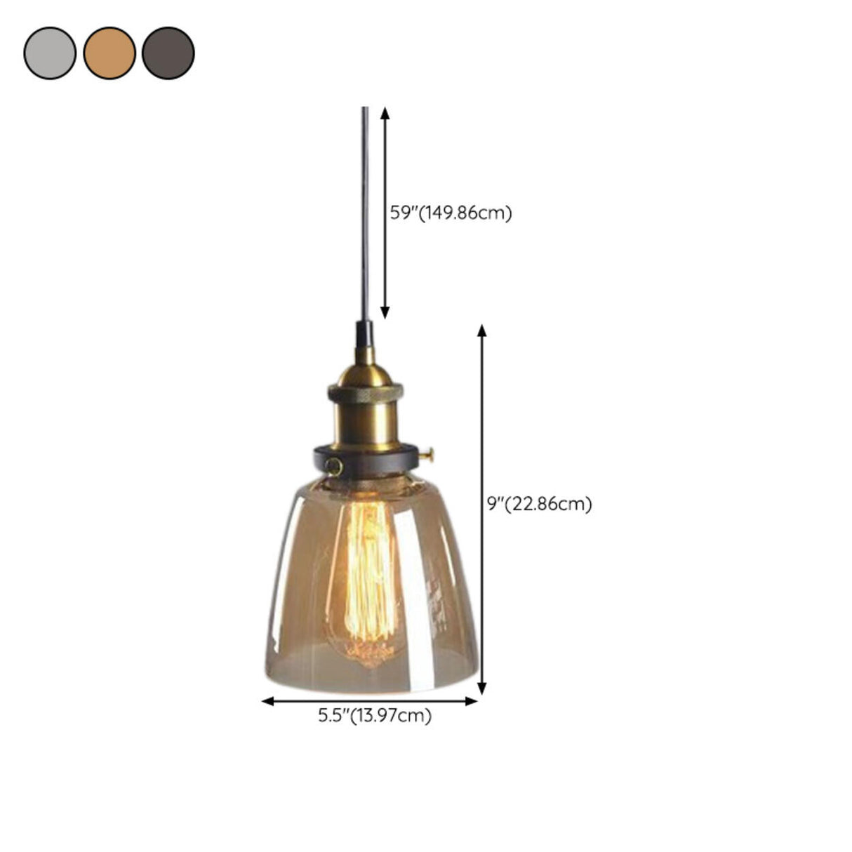 Modern Cone Clear Glass Pendant Lights Adjustable Cord Image - 34