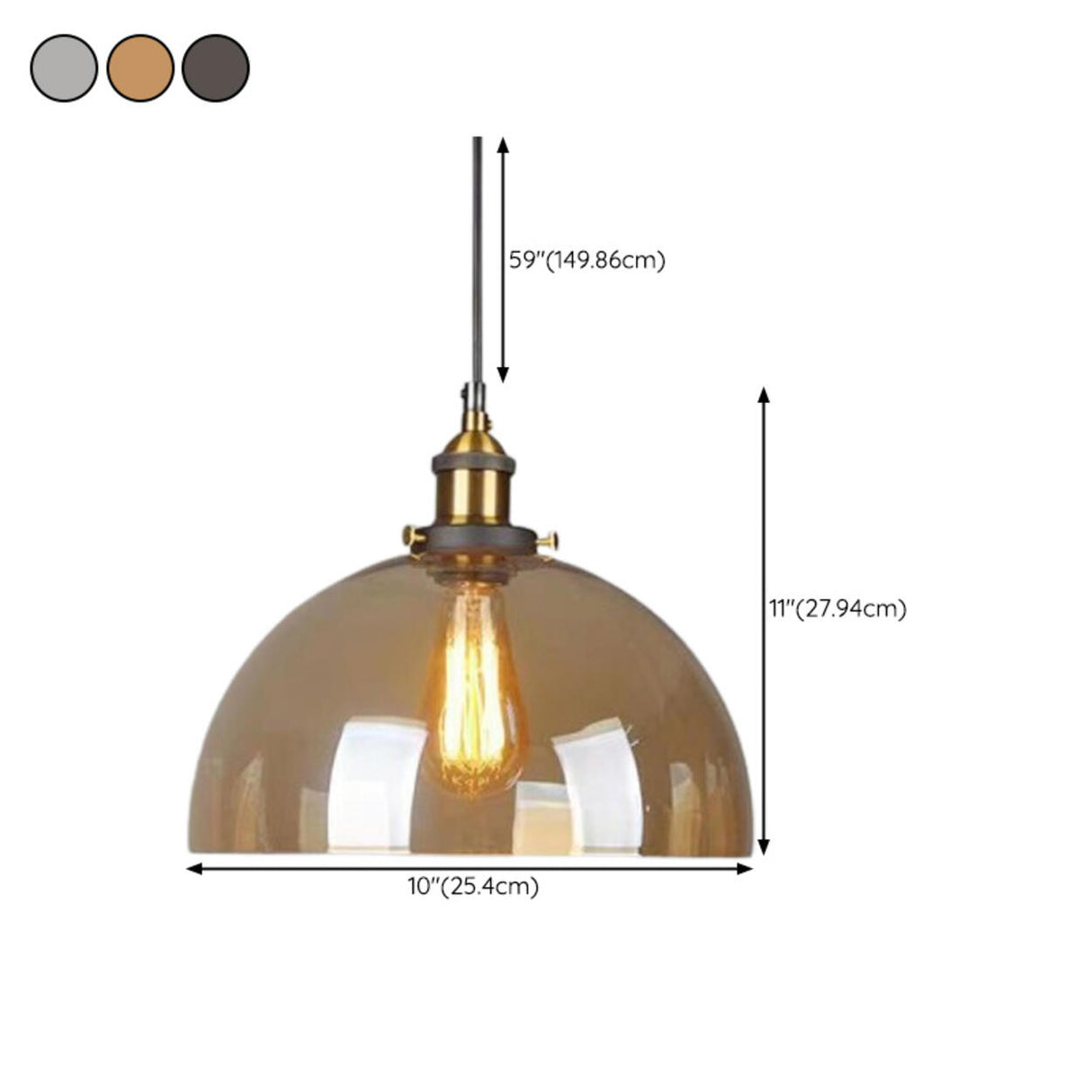 Modern Cone Clear Glass Pendant Lights Adjustable Cord Image - 38