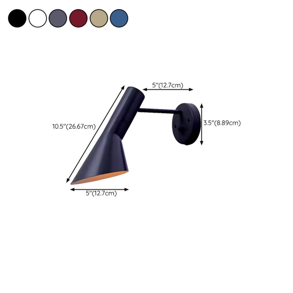 Modern Cone Design Adjustable Metal LED Wall Sconce