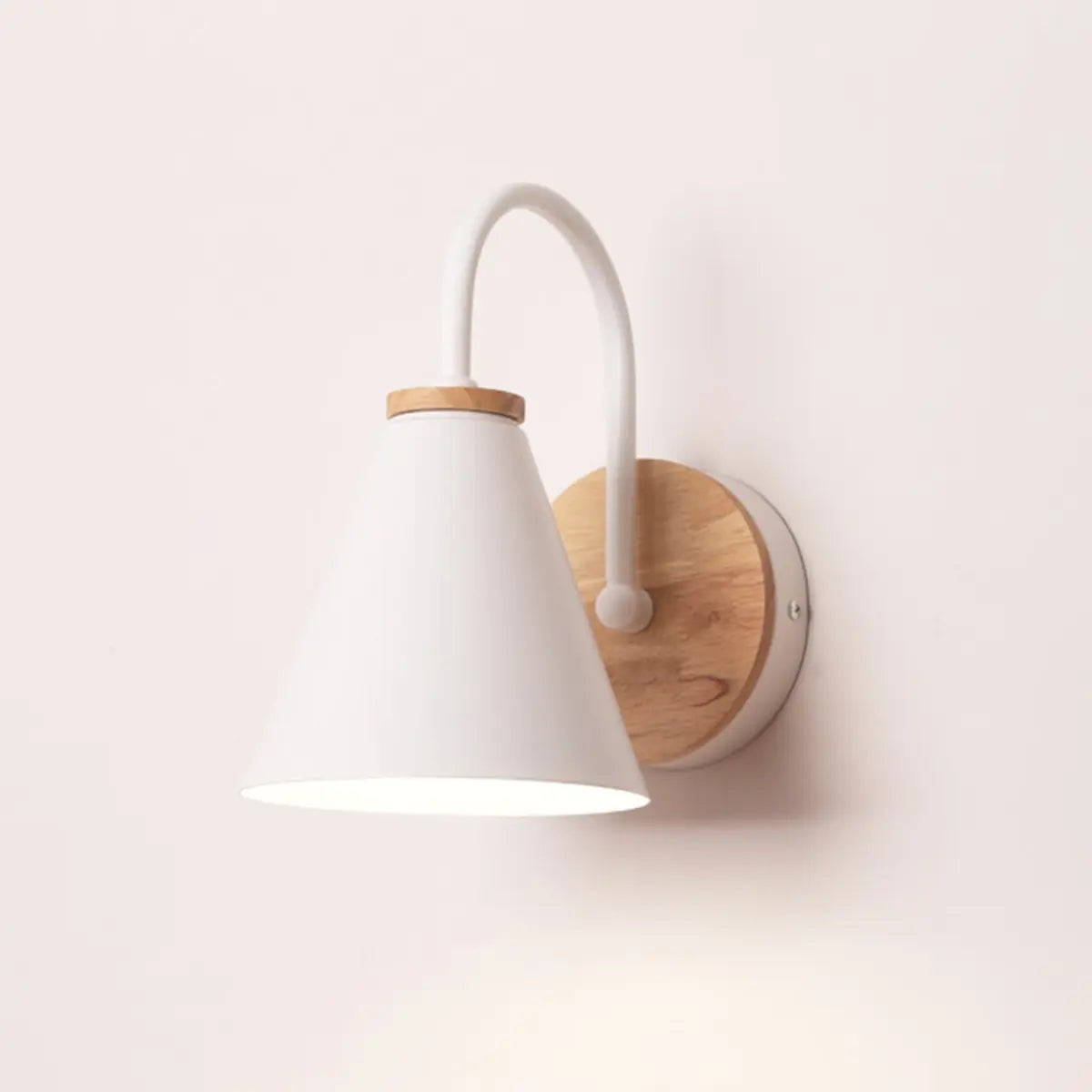 Modern Cone Iron Shade Downlight Small Wall Light Black Image - 3