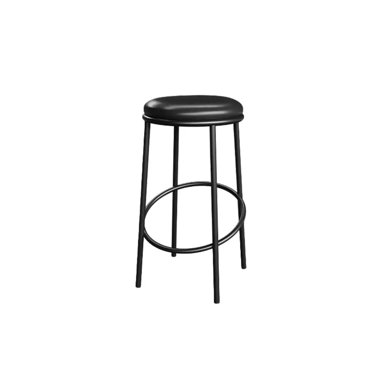 Modern Counter Height Faux Leather Stackable Backless Bar Stool Image - 7
